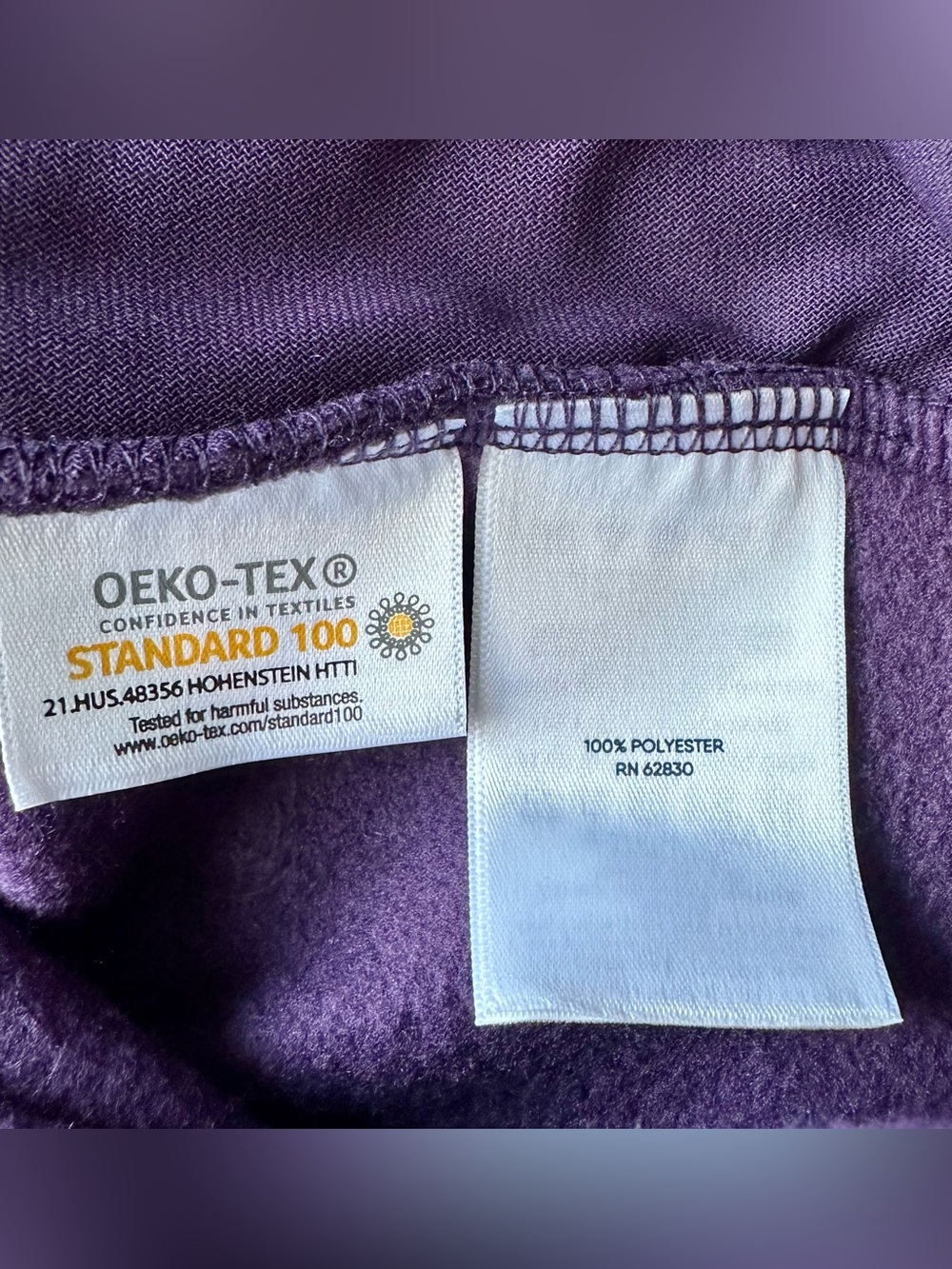 Lands End NWT Womens M 10-12 Heritage Fleece Pullover - Colorblock Purple - Picture 6 of 11